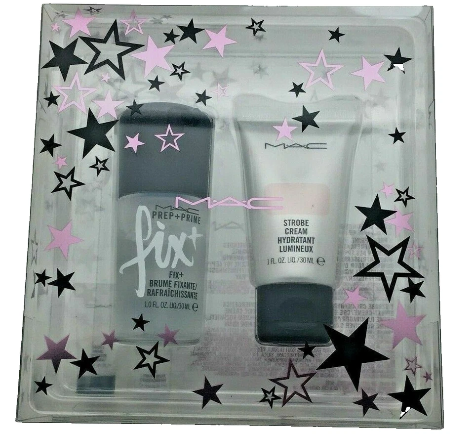 Mac Stars of Skincare Kit Strobe Cream Prep Prime Fix 1oz EA Boxed
