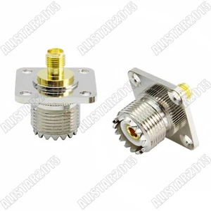 1x SMA Female to UHF SO239 Female Jack Panel Mount Adapter SMA SO-239 Connector - Picture 1 of 6
