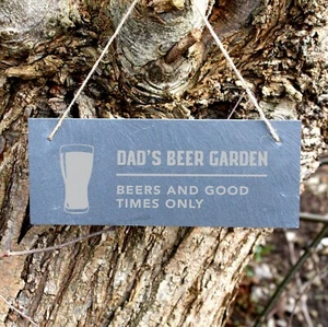 Letrero de pizarra personalizado jardín de cerveza al aire libre hogar bar regalo del día del padre - Imagen 1 de 11