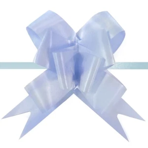 Pull String Butterfly Bows Light Blue - Baby Boy Gift Birthday Party Ribbon 100 - Picture 1 of 1