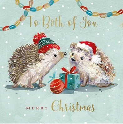 LING DESIGN The Wildlife To Both Of You Festive Hedgehogs Artistic Christmas Greeting Card