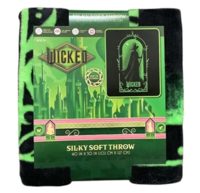 Wicked Elphaba Silhoutte Frame Silky Soft Throw 40X50 Blanket NWT - Image 1 of 2