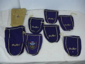Lot 8 Crown Royal Assorted Advertising Drawstring Cloth bags Bottle Wraps - Picture 1 of 10