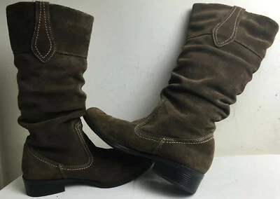 MERONA замши кожи BrownBarnwood собранный громоздкие ботинки тянуть на Sz8M отличное - Изображение 1 из 4