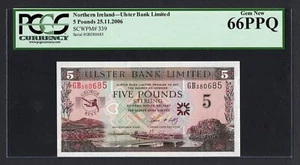 Northern Ireland 5 Pounds 25-11-2006 P339 Uncirculated Grade 66 - Picture 1 of 2