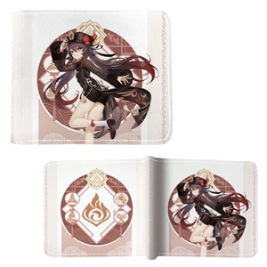 New Hu Tao Poster GENSHIN IMPACT BiFold Wallet Credit Card Billfold - Picture 1 of 2