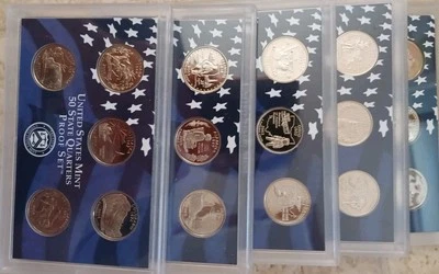 1999, 2000, 02, 03, O6 Proof Mint U.S. stste Quarter 5 Coin Sets(toners) - Image 1 of 3