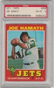 1971 Topps #250 Joe Namath PSA 8 NM-MT Jets HOF - Bild 1 von 2