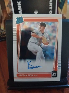 2021 Panini Donruss Optic Keegan Akin Auto Rated Rookie #RRS-KA Baseball Card  - Picture 1 of 2