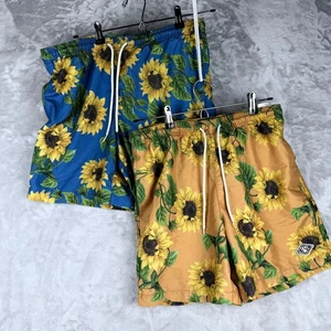 Pacsun Herren Sonnenblumen Badehose Shorts Gr. M Blau Gold Strand Pool - Bild 1 von 6