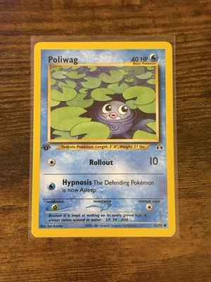 Pokémon 1st Edition Poliwag 62/75 Neo Discovery Common WOTC Vintage Card - Image 1 of 2