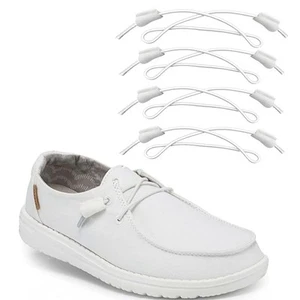 2-Pair Shoelaces Strings Replacement Laces for Hey Dude Shoes (White) - Picture 1 of 7