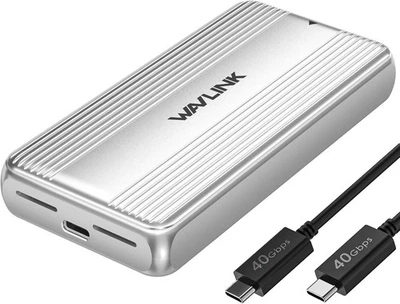 WAVLINK 40Gbps M.2 NVMe SSD Enclosure Compatible with MacBook/Mac mini M1-M4 - Image 1 of 4
