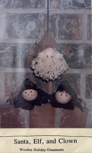 Santa, Elf and Clown Christmas Ornaments Pattern - An Angel in My Heart #105 - Picture 1 of 3