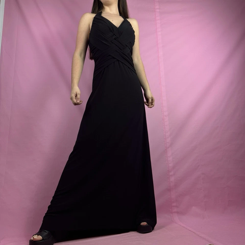 Vestido maxi tabu vintage Y2k preto romance escuro tamanho 9/10 médio - Imagem 1 de 4