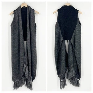 Rag & Bone Gray Wool Fringe Hi Low Vest XS - Picture 1 of 4