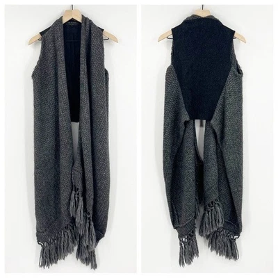 Rag & Bone Gray Wool Fringe Hi Low Vest XS - Image 1 of 4