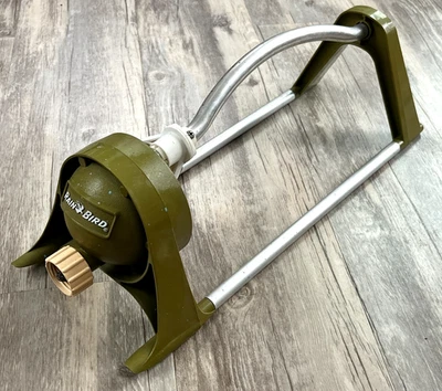 Aspersor de césped verde vintage Rain Bird oscilante ajustable residencial años 70 Foto 1 de 4