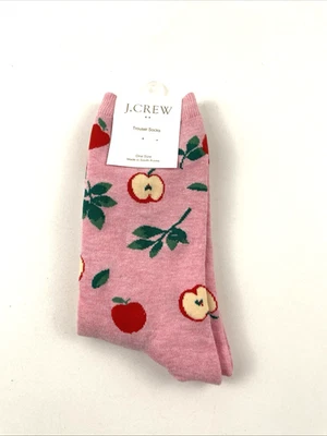 J. Pantalón Mujer Crew Calcetines Manzanas Rosa Rojo Talla Única Nuevo Con Etiquetas Foto 1 de 4
