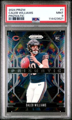 2024 PANINI PRIZM PRIZMATIC #1 CALEB WILLIAMS PSA 9 MINT ROOKIE CARD - Image 1 of 2