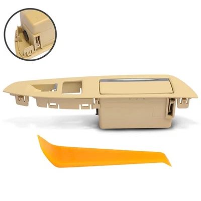 Painel de interruptor de porta bege para motorista traseiro com barra de apoio para BMW F01 F02 740Li 750i 740i - Imagem 1 de 4