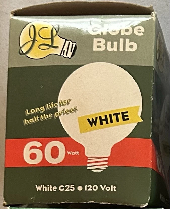JL 60W Long Lasting Globe Lightbulbs- Set Of 2 - New In Box - Image 1 of 1