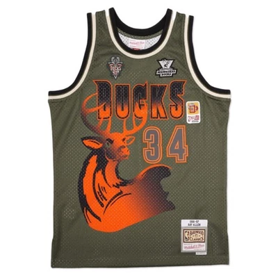 男式 MITCHELL & NESS FLIGHT SWINGMAN 球衣 BUCKS 1996 RAY ALLEN — 第 1/4 张图片