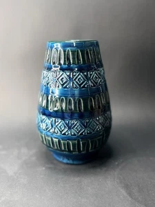 Vintage Rimini Blue Glazed Ceramic Vase by Aldo Londi for Bitossi Made in Italy - Picture 1 of 10