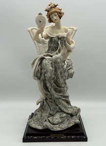 Giuseppe Armani Going to the Ball Lady W/ Mirror Porcelain Figure Wood Base 13" - Picture 1 of 22