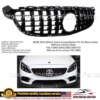 Parrilla All Black C250 C300 C350 GT 2015 2016 2017 2018 Panamericana sin cámara Foto 1 de 4