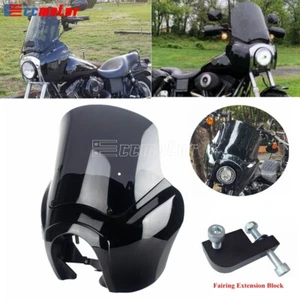 Front Fairing Windshield Kit For Harley Dyna Street Bob FXDB FXDF FXDWG 2006-17 - Picture 1 of 11