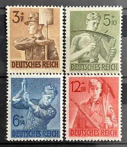 1943 German 3rd Reich Genuine full set of 4 stamps RAD MNH /5563 - Picture 1 of 1