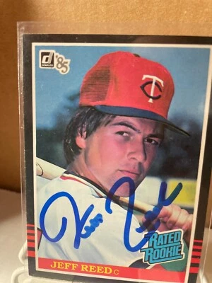 1985 DONRUSS RC SIGNED AUTO JEFF REED MINNESOTA TWINS Autographed - Image 1 of 2