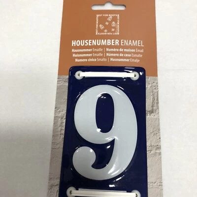 Enamel House Number 9 French Style - Image 1 of 3