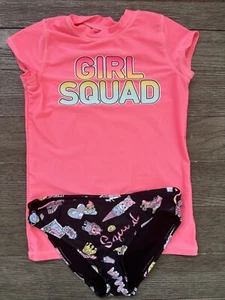 Children's Place TCP Girl Squad Girls M 7-8 Rashguard Swimsuit Emoji - Picture 1 of 6