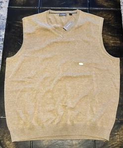 NEW WITH TAGS Van Heusen Sweater Vest Tan/Brown Size XL Retail $48 - Picture 1 of 9