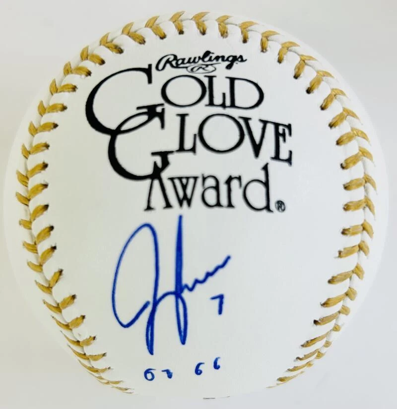JEFF FRANCOEUR SIGNED GOLD GLOVE BASEBALL ATLANTA BRAVES ROYALS AUTOGRAPH COA J1 - Image 1 of 1
