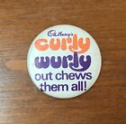 Cadbury's Curly Wurly Chocolate 1970's Button Pin Badge