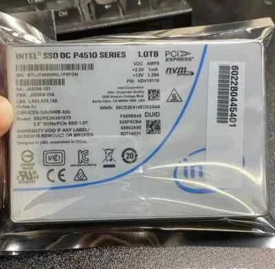 New Intel SSD DC P4510 1TB NVME U.2 2.5" PCIE Series Solid State LOT - Bild 1 von 2