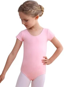 Ballet Leotards Basic Short Sleeve for Toddler Girls Dance Gymnastics Outfits... - Picture 1 of 6