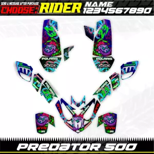 polaris predator 500 graphics decals stickers full kit atv wrap quad predator500 - Picture 1 of 3