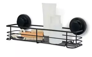 Suction Shelf Rack Bathroom Shower Caddy Organizer Storage Spice Holder Black AU - Picture 1 of 6