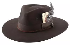 Cappello Vestito Carta Fedora Cioccolato Brittoli Capello Bullhide Lana INCONDIZIONATO - Foto 1 di 1