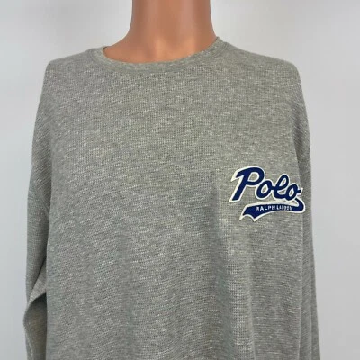 Moletom Polo Ralph Lauren bordado leve térmico cinza GG  - Imagem 1 de 4