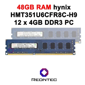 12x 4GB ( 48GB ) PC RAM hynix PC3 - 10600U DDR3 HMT351U6CFR8C-H9 2Rx8 - Bild 1 von 1