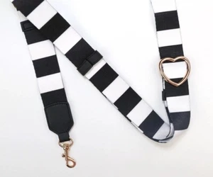HAPPY PLANNER Disc Purse Strap Black White Stripe Gold Heart Buckle OPPAS-001 - Picture 1 of 3