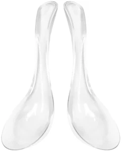 2pcs Clear Glass Spoons Soup Spoons Glass Foods Spoons Soup Spoons Rice Spoon - Picture 1 of 1