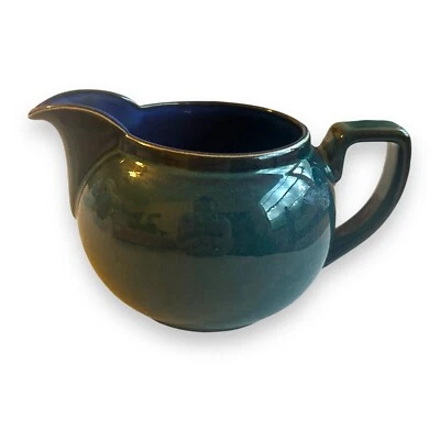 Jarro pequeno creme arlequim cerâmica Denby azul e verde - Imagem 1 de 4