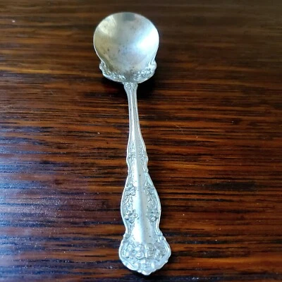 Antigua cuchara para servir azúcar salsa bayas ROGERS NÍQUEL DE COLECCIÓN PLATA patrón floral Foto 1 de 4