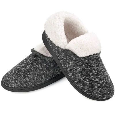 Chinelos femininos aconchegantes de malha de algodão difuso espuma com memória casa sapatos skid botas de neve - Imagem 1 de 4